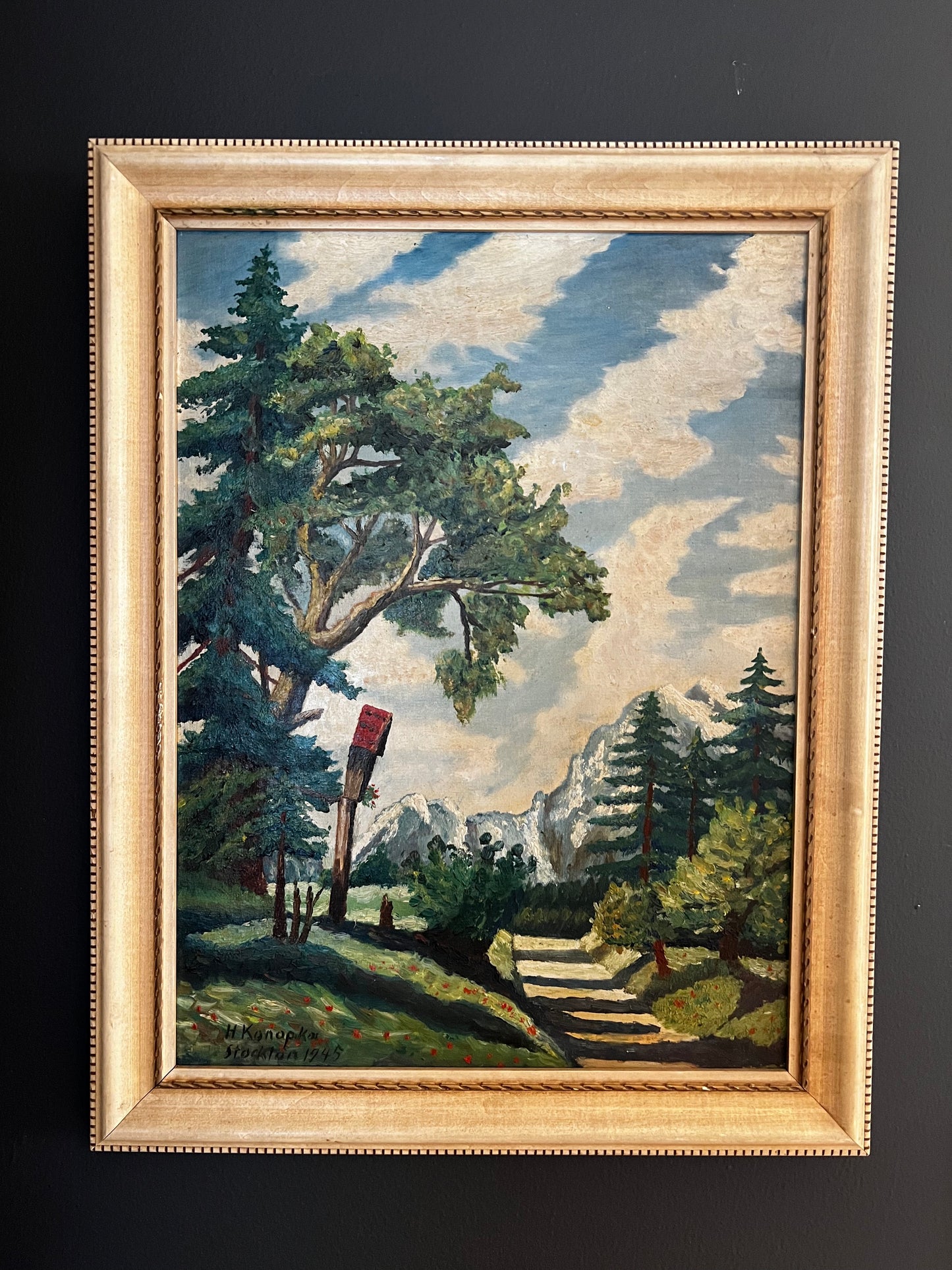 Vintage Original Mountain Painting